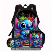 Plecak, śniadaniówka i piórnik z wizerunkiem stitch 