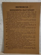 TABLICA INFORMACYJNA PRL ORYGINAŁ - bezpieczeństwo pracy ślusarzy