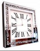Zegar ścienny glamour lustrzany cyrkonie 