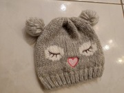 moraj Czapka dziecięca z uszkami JASNY SZARY ciepła