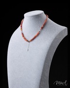 Naszyjnik Agat Rubin Hematyt Naturalne Kamienie Srebro 925 Talizman Odwagi 