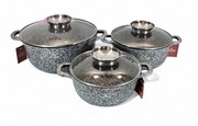 Zestaw 3 GARNKÓW ZILNER GREY ZL-7088 Gaz, Indukcja, Piekarnik