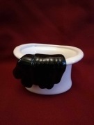 Stara, oryginalna porcelanowa osłonka na kwiaty Kapelusz z para rękawiczek