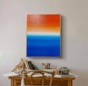 ORANGE IS A NEW BLUE | obraz autorski energetyczny modern art | 24x30 cm