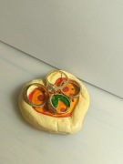 Podstawka na pierścionki pizza serduszko handmade ręcznie robione z gliny