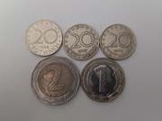 Bułgaria monety 2 lewa,1 lewa oraz 3 sztuki 20 stotinka