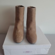 Botki Skórzane Nubuk Beż 40