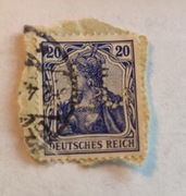 Znaczek pocztowy Deutsches Reich 1900r. Perforacja J.K.