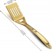 Łopatka Szpatułka Kuchenna Metalowa do grilla z Otworami Złota 37,50cm