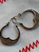 Srebrne kolczyki PRL 