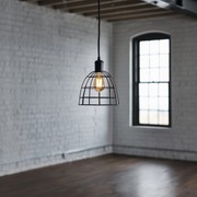 Duża metalowa lampa wisząca, industrialna, czarna, przemysłowa