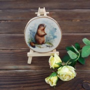 Plaster drewna pod kubek - zawieszka - świstak