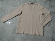 kaszmirowy sweter 100% kaszmir beżowy pudrowy róż xs s