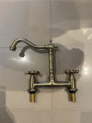 Bateria łazienkowa kuchenna retro vintage stary styl mosiądz szczotkowany