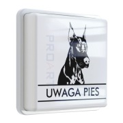 PODŚWIETLANA tabliczka LED uwaga pies psy ostrzegawcza indywidualna