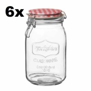 6x Szklany słoik z klipsem Tadar Ivy 1480ml - karton zestaw 6 sztuk Vintage