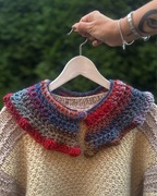 Kołnierzyk, szydełkowany, wełniany, ozdoba, rękodzieło