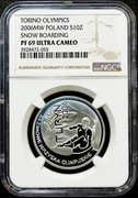 10 ZŁ 2006, OLIMPIADA ZIMOWA TURYN 2006 snowboard NGC PF69 UC #63
