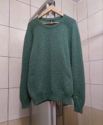 sweter sweterek C&A brand L męski zielony szary siwy ciemny bawełniany ci