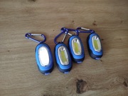 4 sztuki LED cob breloczki do kluczy karabińczyk magnez na baterie cr2032.