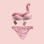 Calzedonia Honolulu zestaw Flowers Rose bikini strój pudrowy kwiaty