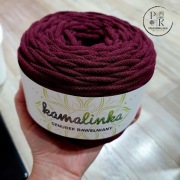 KamaLINKA nr 224a bordowy sznurek bawełniany 5mm bez  rdzenia 100m