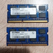 Pamięć do laptopa 2x 2GB PC3-8500