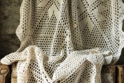 Serweta, bieżnik szydełkowy vintage 140x64 / rękodzieło / styl rustykalny