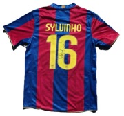 Sylvinho koszulka z oryginalnym autografem Barcelona 2007/2008