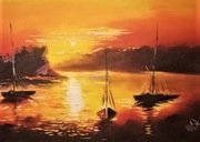 Marynistyka obraz olej na płótnie  66,5x46,5