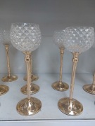 Elegancki Świecznik Glamour – Szklany Kielich na Złotej Nodze – NOWY