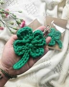 Brelok na szydełku,koniczynka,podziękowania dla gości