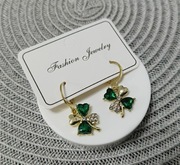 Śliczne nowe kolczyki wiszące czterolistne koniczynki 