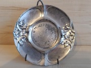 SREBRZONY TALERZYK POD FILIŻANKĘ SECESJA BRACIA HENNEBERG 1898-1939r