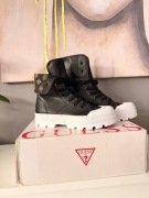 Czarne, wysokie trampki damskie Guess Horlo Black FL5HRO LEA12