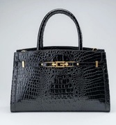 Torebka kuferek skóra naturalna granat Guess