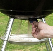 GRILL WĘGLOWY OGRODOWY Z POKRYWĄ DUŻY OKRĄGŁY POPIELNIK KÓŁKA PÓŁKA