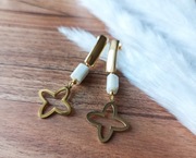 Kolczyki ze stali chirurgicznej z kamieniem księżycowym 