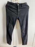 Spodnie jeansowe dżinsy wysoki stan skinny jeans grafitowe H&M r. 38 M