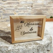 Śmieszna skarbonka Skarbonka z szybką Zbieram na marzenia Prezent Grawer 