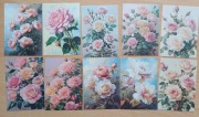 kartki 10szt. tłoczone piękne kwiaty róże realistyczne scrapbooking