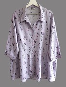 Damska bluzka fioletowa z kwiatki krótki rękawów Beloved 46/XXXL