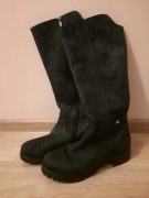 NESSI kozaki do kolan - skóra naturalna (zamsz)