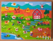 Duża drewniana układanka Farma Na wsi Puzzle