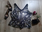 Bluzka cała z cekinów,  SMmode, rozm 48/50, stan doskonały 