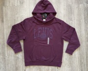 Nowa Bluza Levi's Relaxed Fit M Burgundowa Hoodie Haft Logo