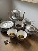serwis kawowy lub herbaciany z porcelany Wałbrzych vintage PRL