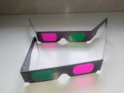 2x okulary 3d magenta green trioviz trioscoscopic anaglifowe