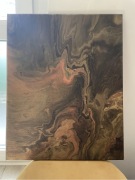 Zloto-Brazowa abstrakcja farba akrylowa