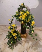 STROIK na grób cmentarz kompozycja WIĄZANKA na płytę nagrobną + BUKIET